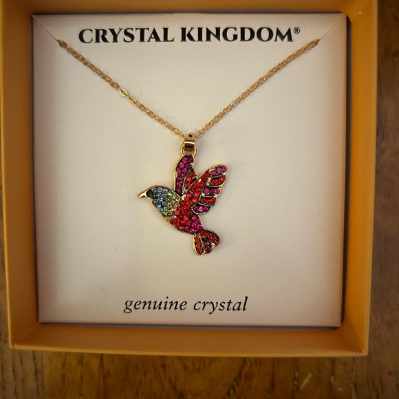 Crystal Kingdom Hummingbird Gold Necklace w/ Genuine Crystal NWT!! - Picture 2 of 7